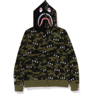 BAPE X GOD SELECTION XXX SHARK FULL ZIP HOODIE