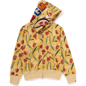 BAPE TULIP CAMO SHARK FULL ZIP HOODIE LADIES