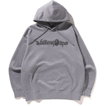 Metallic Yarn Pullover Hoodie Gray