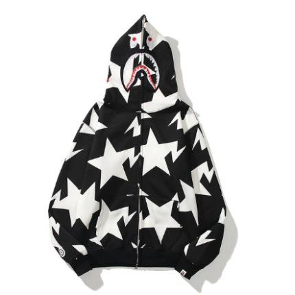 Black Bape Shark Hoodie