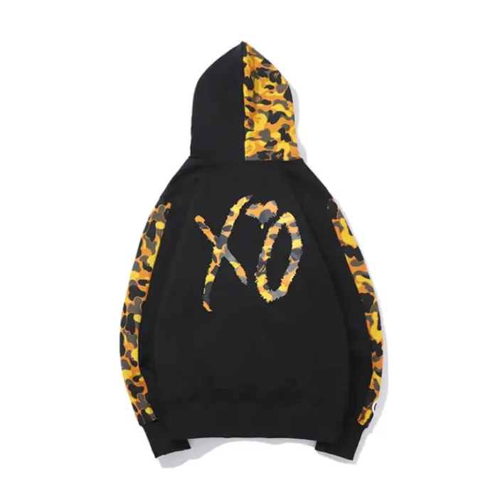 A Bathing Ape Bape XO Orange Hoodie Black