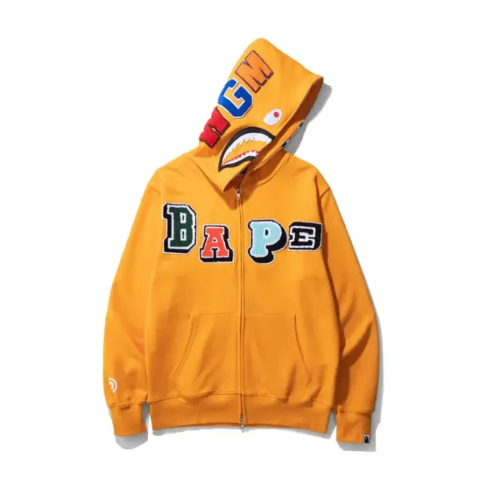 A Bathing Ape Letters Bape Shark Hoodie