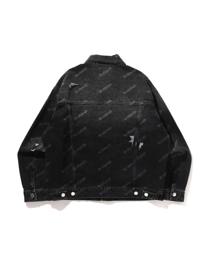 BAPE Hexagram Laser Destroy Denim Jacket