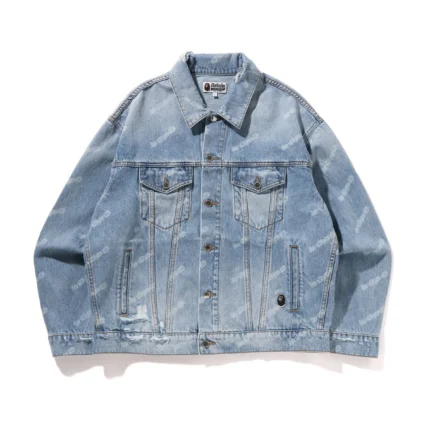 BAPE Hexagram Laser Destroy Denim Jacket