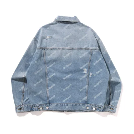 BAPE Hexagram Laser Destroy Denim Jacket