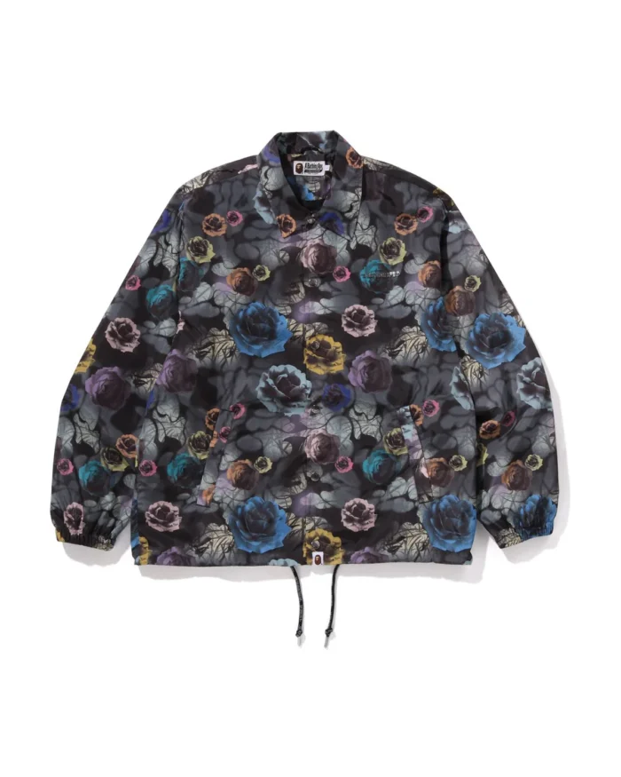 Floral Camo Bathing Ape Logo Nylon Coach Jacket