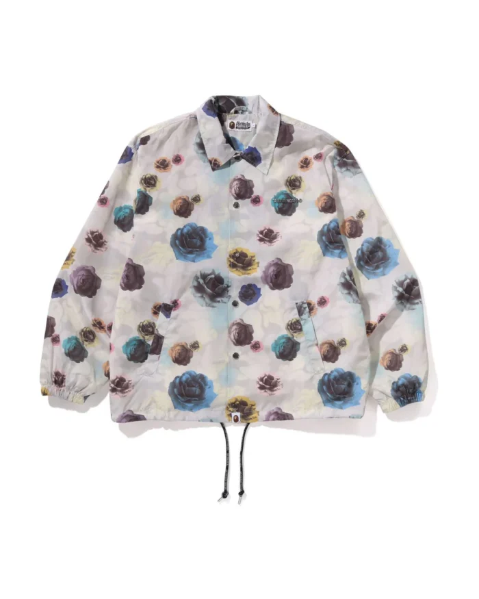 Floral Camo Bathing Ape Logo Nylon Coach Jacket