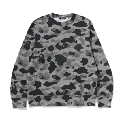 Heather Gray Camo Ape Head One Point Crewneck Sweat