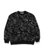 Marbling Camo Logo Relaxed Fit Crewneck Sweatshirt