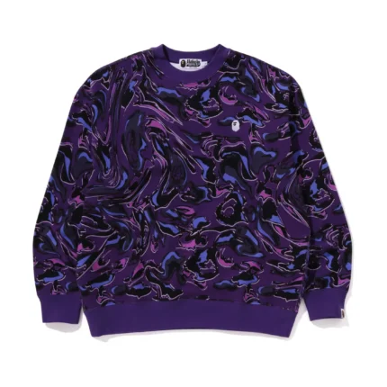 Marbling Camo Logo Relaxed Fit Crewneck Sweatshirt