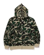 Marbling Camo Shark Relaxed Fit Full Zip Hoodie